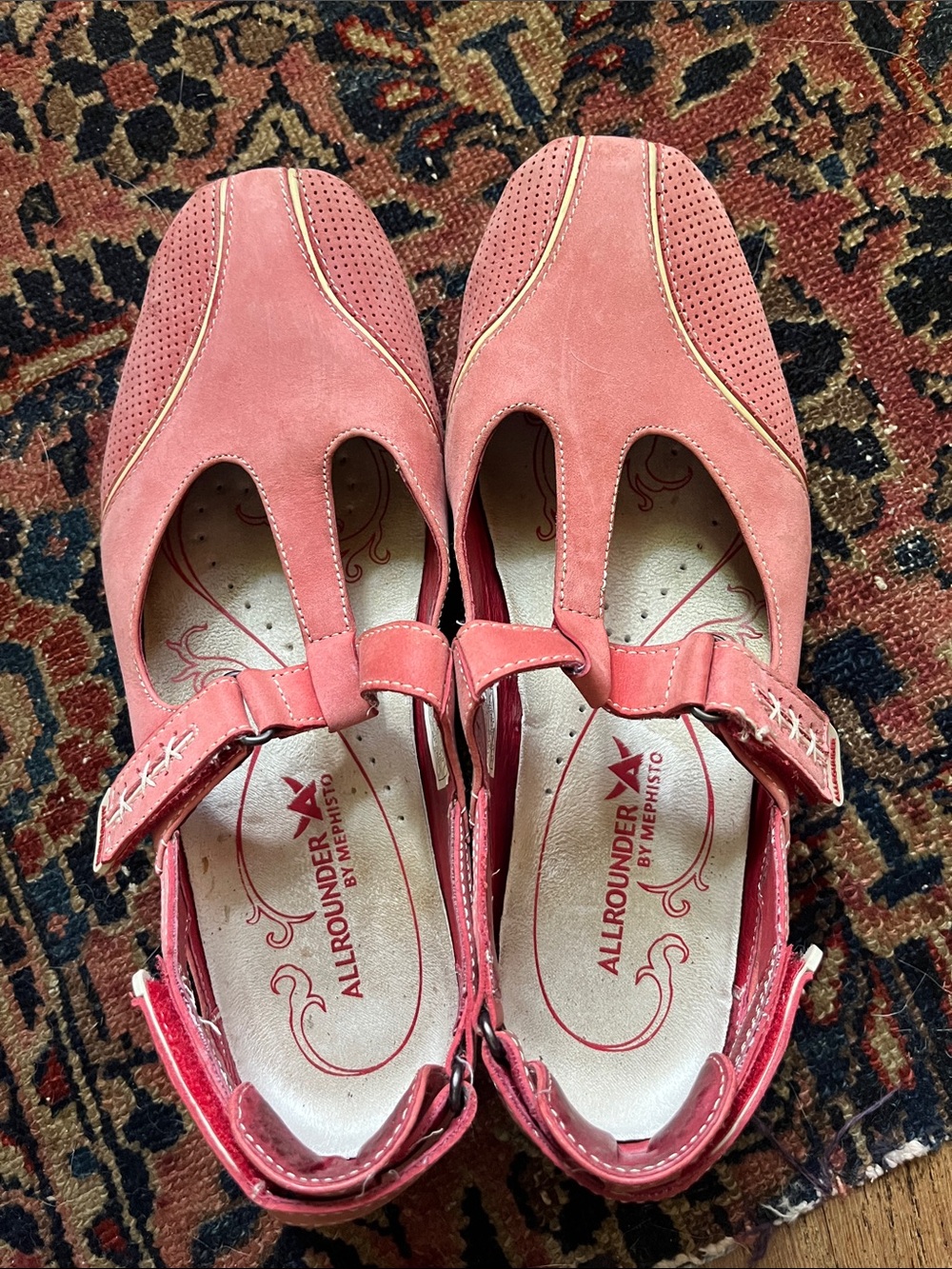 Allrounder by Mephisto Pink Mauve Leather Mary Jane Flats, size 10